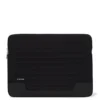 Borsa per laptop piatta in pelle e tela Borsa a secchiello