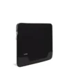 Borsa per laptop piatta in pelle e tela Borsa a secchiello
