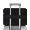 Borsa per laptop piatta in pelle e tela Borsa a secchiello