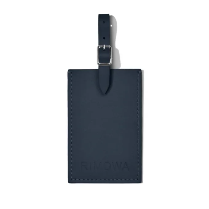 Etichette personalizzate per bagagli in pelle blu denim Etichette personalizzate per bagagli in pelle blu denim
