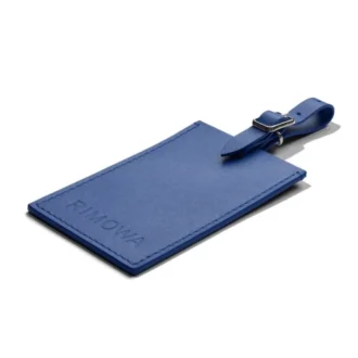 Etichette personalizzate per bagagli in pelle blu oceano