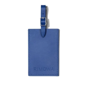 Etichette personalizzate per bagagli in pelle blu oceano