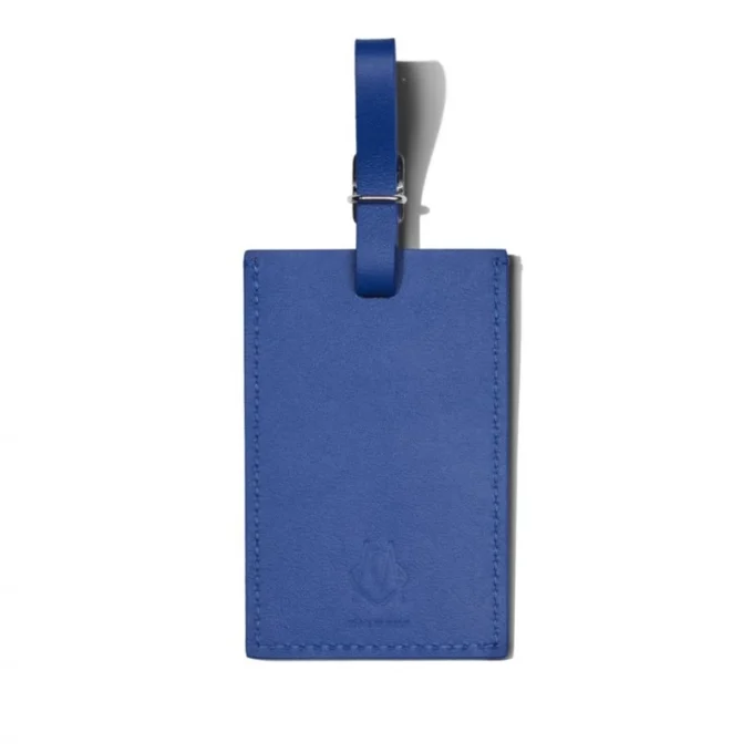 Etichette personalizzate per bagagli in pelle blu oceano