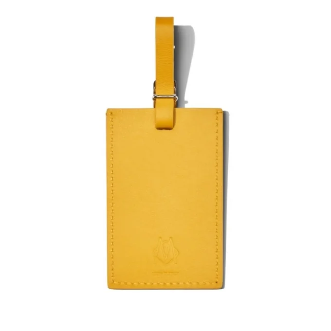 Etichette personalizzate per bagagli in pelle giallo miele