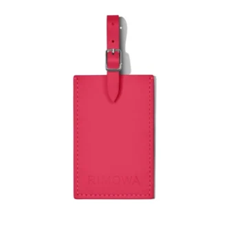 Etichette personalizzate per bagagli in pelle rosa orchidea