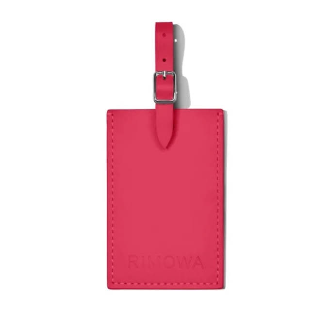 Etichette personalizzate per bagagli in pelle rosa orchidea