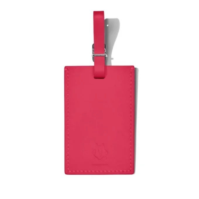 Etichette personalizzate per bagagli in pelle rosa orchidea