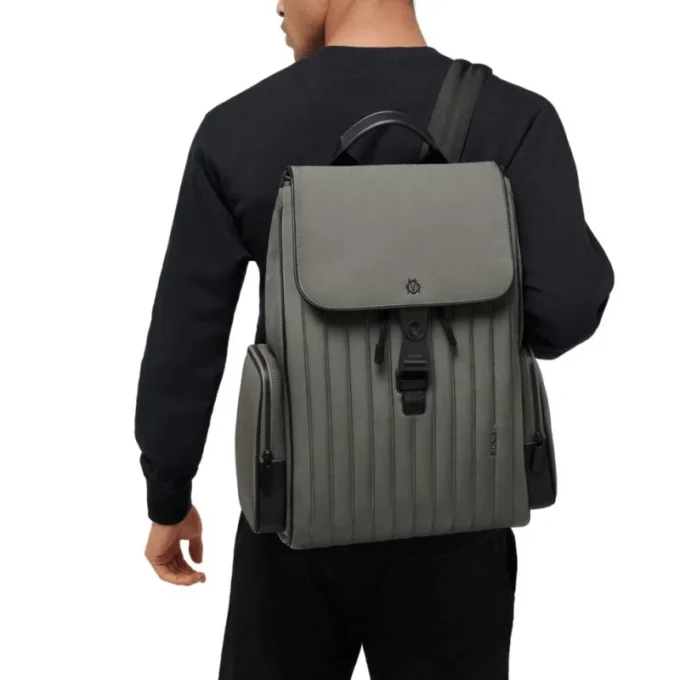 Flap Large in nylon e pelle Zaino