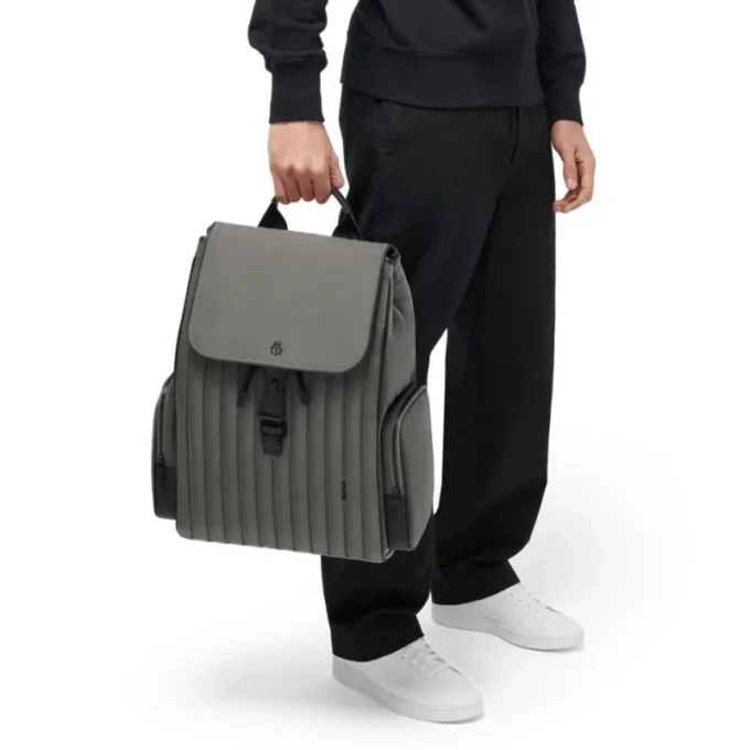 Flap Large in nylon e pelle Zaino