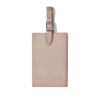Taupe Etichette personalizzate per bagagli in pelle