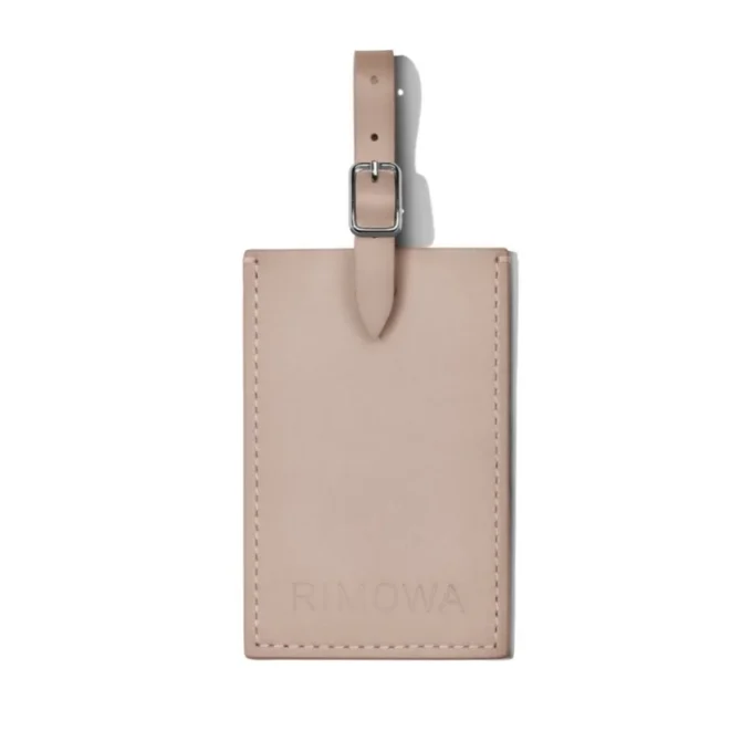 Taupe Etichette personalizzate per bagagli in pelle